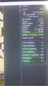 Sell Paladin 165 + Knight 103 + Knight 104 + Sorcerer 15 - Tibia