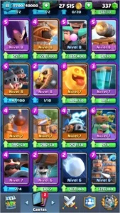 conta clash Royale nvl 11 +4000 troféus 337 gemas