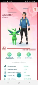 Conta Pokémon go level 34