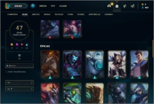 Conta prata 1 com 100 champs e 47 skins ( MONO JG ) - League of Legends LOL