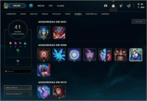 Conta League of Legends Unranked level44+4 skins habilitadas LOL