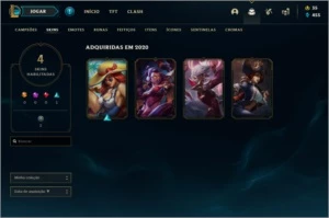 Conta League of Legends Unranked level44+4 skins habilitadas LOL