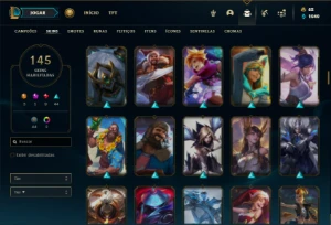 Conta ouro 3 com 135 Champs e 145 Skins + 1 Rara (MAIN ADC) - League of Legends LOL