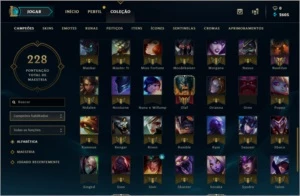 Conta com  26 skins 104 Champs e vários emotes - League of Legends LOL