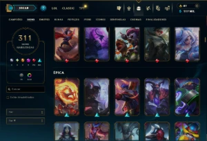 Prata 1 com TODOS os Champs e 311 Skins ( ADC / JG ) - League of Legends LOL