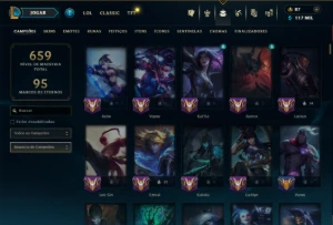 Prata 1 com TODOS os Champs e 311 Skins ( ADC / JG ) - League of Legends LOL
