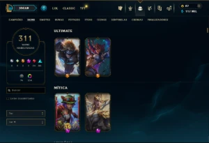 Prata 1 com TODOS os Champs e 311 Skins ( ADC / JG ) - League of Legends LOL