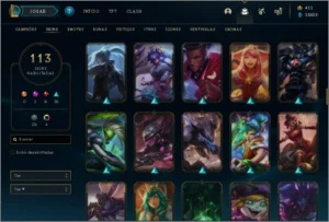 Conta main Lee Sin ouro 2 com borda de platina, 113 skins - League of Legends LOL