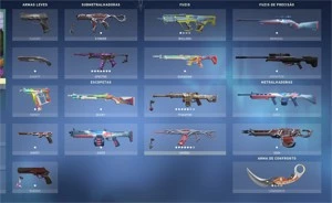 conta vava muitas skins de vandal e phantom - Valorant