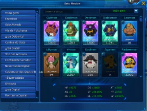 Conta com 3 rank U ladmo servidor alphamon - Digimon Masters Online