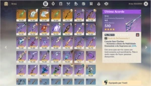 Genshin AR56 11 personagens 5*,  4 Arma 5* e todos 4* - Genshin Impact