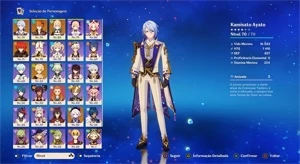 GENSHIN IMPACT AR 52 COM AYATO, CHILDE, JEAN, DILUCE E QIQI