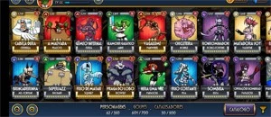 Conta Skullgirls mobile 4 chaves diamante + 5 ouro e mais - Outros