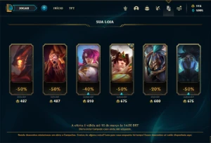 Conta Nivel 27 Com 27 Champs e 6 Skins - League of Legends LOL
