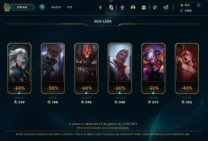 LoL - Esmeralda 4,55 Champions, 25 Skins (2 Vitoriosas) + RP - League of Legends