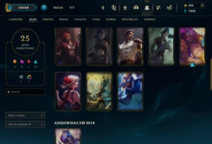 LoL - Esmeralda 4,55 Champions, 25 Skins (2 Vitoriosas) + RP - League of Legends