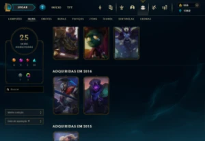 LoL - Esmeralda 4,55 Champions, 25 Skins (2 Vitoriosas) + RP - League of Legends