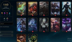 Conta lol lvl 450+ 140 skins honra 5 todas seasons - League of Legends