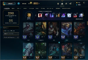 Prata 1 com 90 Champs e 37 Skins - League of Legends LOL