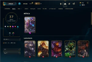 Prata 1 com 90 Champs e 37 Skins - League of Legends LOL