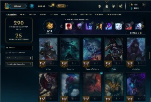 Prata 1 com 90 Champs e 37 Skins - League of Legends LOL