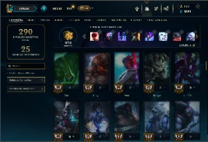 Prata 1 com 90 Champs e 37 Skins - League of Legends LOL