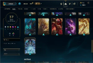 Prata 1 com 90 Champs e 37 Skins - League of Legends LOL