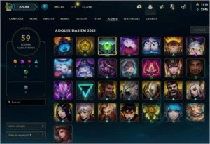 Conta lol plat 4 lvl 65, 16 skins. e 1910 rp - League of Legends