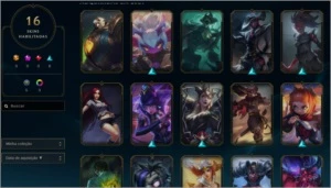 Conta lol plat 4 lvl 65, 16 skins. e 1910 rp - League of Legends
