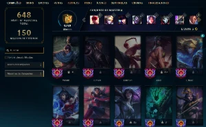 Conta league of legends 522 skins esmeralda 5 ultimates LOL