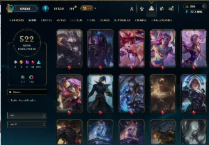 Conta league of legends 522 skins esmeralda 5 ultimates LOL