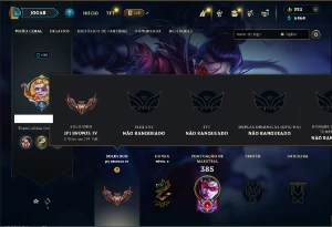 Bronze 4 com TODOS os champs e 104 Skins ( JG / MID / ADC ) - League of Legends LOL