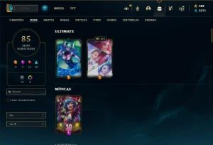 Unranked com 90 Champs e 85 Skins ( MAIN SUP ) - League of Legends LOL