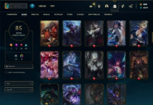 Unranked com 90 Champs e 85 Skins ( MAIN SUP ) - League of Legends LOL