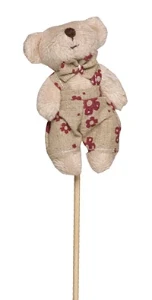 Pick Ursinho com Jardineira - Pacote com 12 - Artesanato e Personalizados
