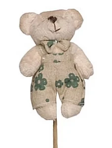 Pick Ursinho com Jardineira - Pacote com 12 - Artesanato e Personalizados