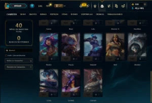 Mestre com 30 Champs e 6 Skins - League of Legends LOL