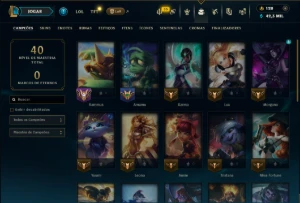 Mestre com 30 Champs e 6 Skins - League of Legends LOL