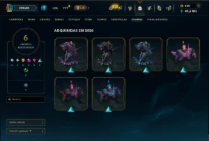 Mestre com 30 Champs e 6 Skins - League of Legends LOL