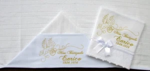 Kit Batizado com Toalha de Capuz e Toalha de Boca