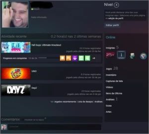 CONTA STEAM COM 28 JOGOS COMO, FALL GUYS, DOOM, DAYZ ...