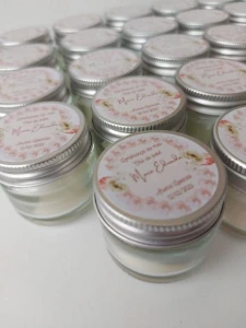 Mini Vela Perfumada Chá de Bebê 35g - Artesanato e Personalizados