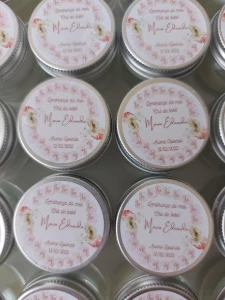 Mini Vela Perfumada Chá de Bebê 35g - Artesanato e Personalizados