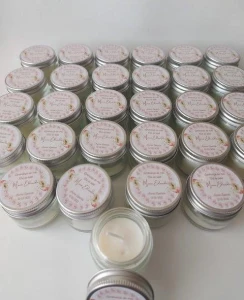 Mini Vela Perfumada Chá de Bebê 35g - Artesanato e Personalizados