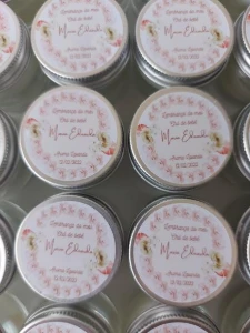 Mini Vela Perfumada Chá de Bebê 35g - Artesanato e Personalizados