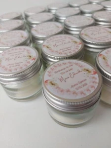 Mini Vela Perfumada Chá de Bebê 35g - Artesanato e Personalizados