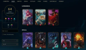 Conta League of Legends 150 champs e 64 Skins - Kayle Juiza LOL