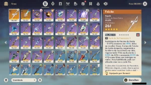 GENSHIN IMPACT - AR55 10 Personagens T5 e 2 Armas T5