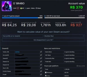 CONTA STEAM COM CSGO PRIME (OURO II) - Counter Strike