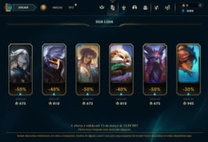 Conta Lol Diamante 4 com 31 Champions e 16 Skins + Espólios - League of Legends